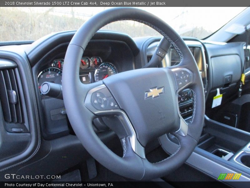 Deep Ocean Blue Metallic / Jet Black 2018 Chevrolet Silverado 1500 LTZ Crew Cab 4x4