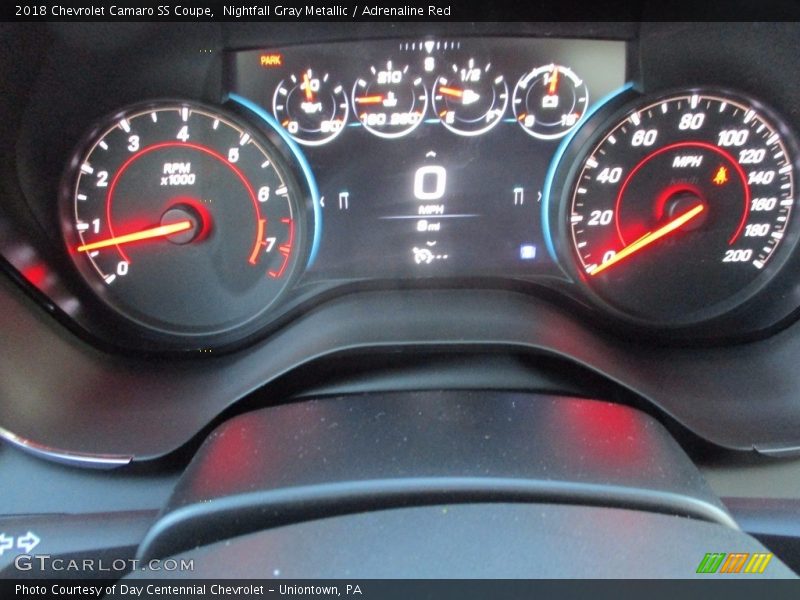 Nightfall Gray Metallic / Adrenaline Red 2018 Chevrolet Camaro SS Coupe