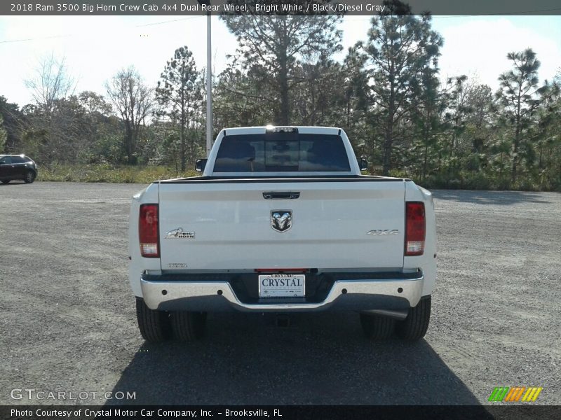 Bright White / Black/Diesel Gray 2018 Ram 3500 Big Horn Crew Cab 4x4 Dual Rear Wheel