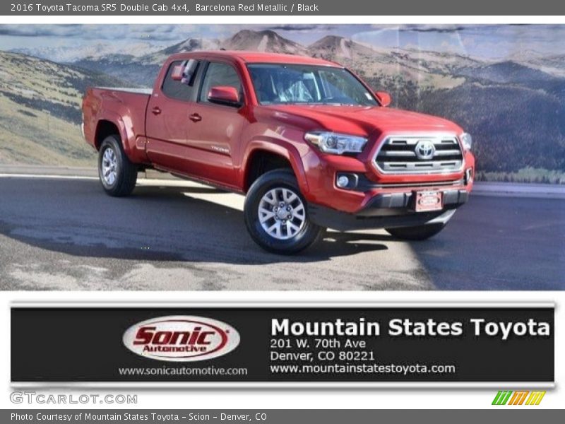 Barcelona Red Metallic / Black 2016 Toyota Tacoma SR5 Double Cab 4x4