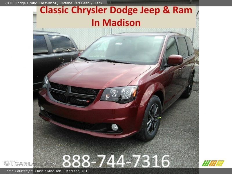 Octane Red Pearl / Black 2018 Dodge Grand Caravan SE