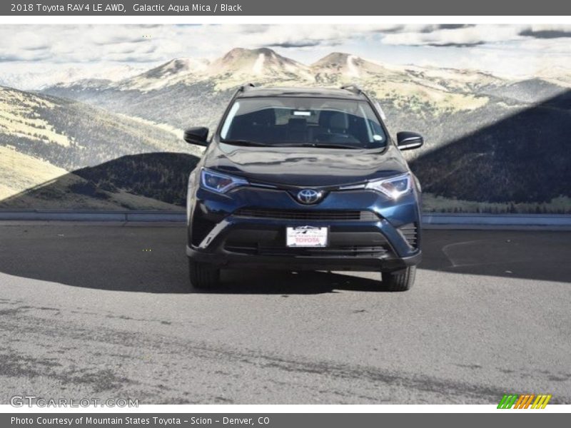 Galactic Aqua Mica / Black 2018 Toyota RAV4 LE AWD