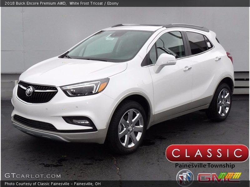White Frost Tricoat / Ebony 2018 Buick Encore Premium AWD