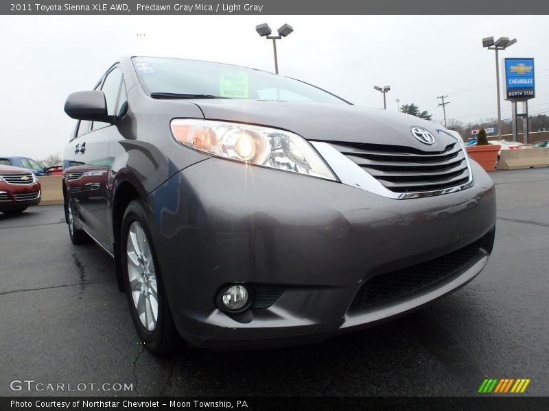 Predawn Gray Mica / Light Gray 2011 Toyota Sienna XLE AWD