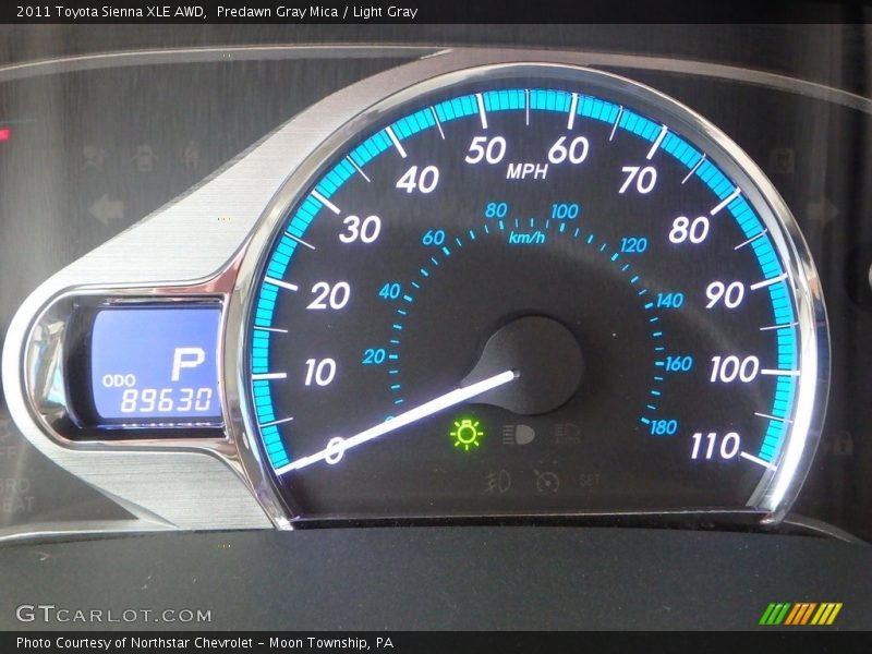 Predawn Gray Mica / Light Gray 2011 Toyota Sienna XLE AWD