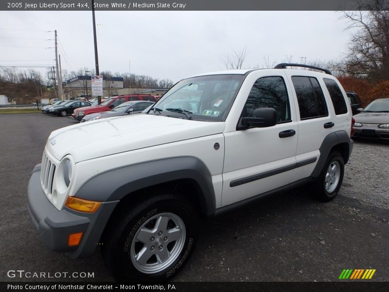 Stone White / Medium Slate Gray 2005 Jeep Liberty Sport 4x4