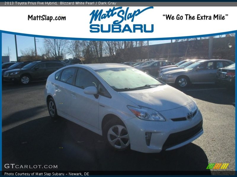 Blizzard White Pearl / Dark Gray 2013 Toyota Prius Five Hybrid