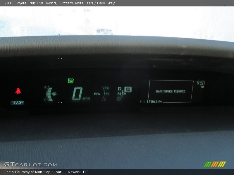 Blizzard White Pearl / Dark Gray 2013 Toyota Prius Five Hybrid