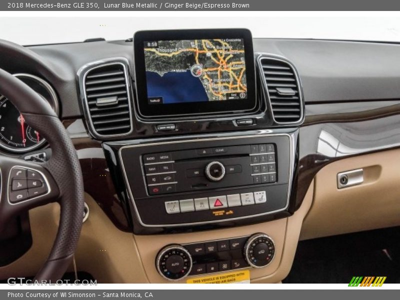 Lunar Blue Metallic / Ginger Beige/Espresso Brown 2018 Mercedes-Benz GLE 350