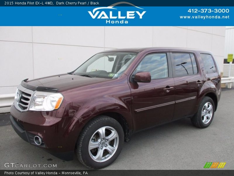 Dark Cherry Pearl / Black 2015 Honda Pilot EX-L 4WD