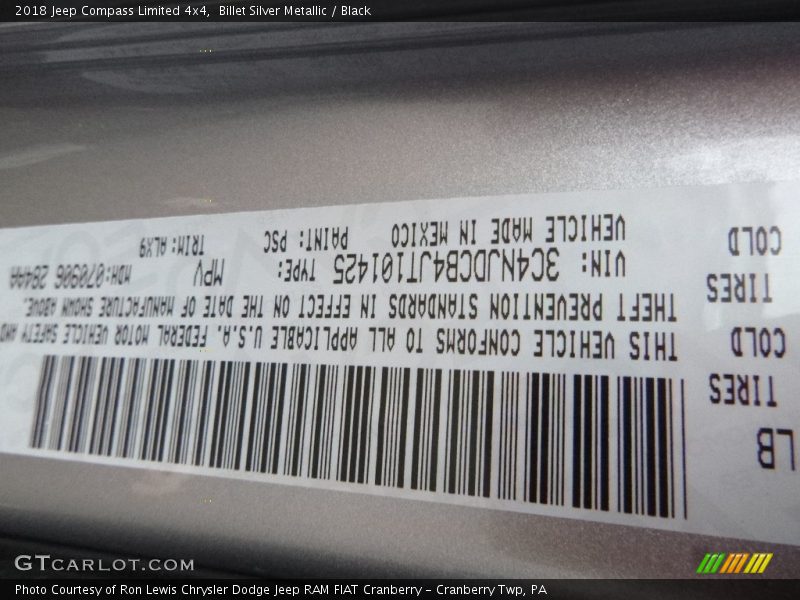 Billet Silver Metallic / Black 2018 Jeep Compass Limited 4x4