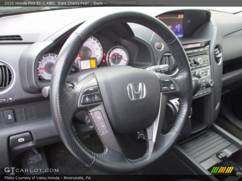 Dark Cherry Pearl / Black 2015 Honda Pilot EX-L 4WD
