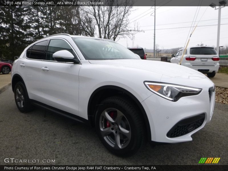 Alfa White / Black/Chocolate 2018 Alfa Romeo Stelvio AWD