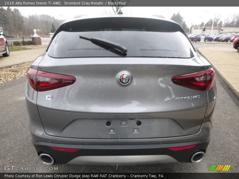 Stromboli Gray Metallic / Black/Red 2018 Alfa Romeo Stelvio Ti AWD