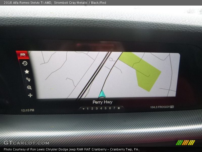 Stromboli Gray Metallic / Black/Red 2018 Alfa Romeo Stelvio Ti AWD