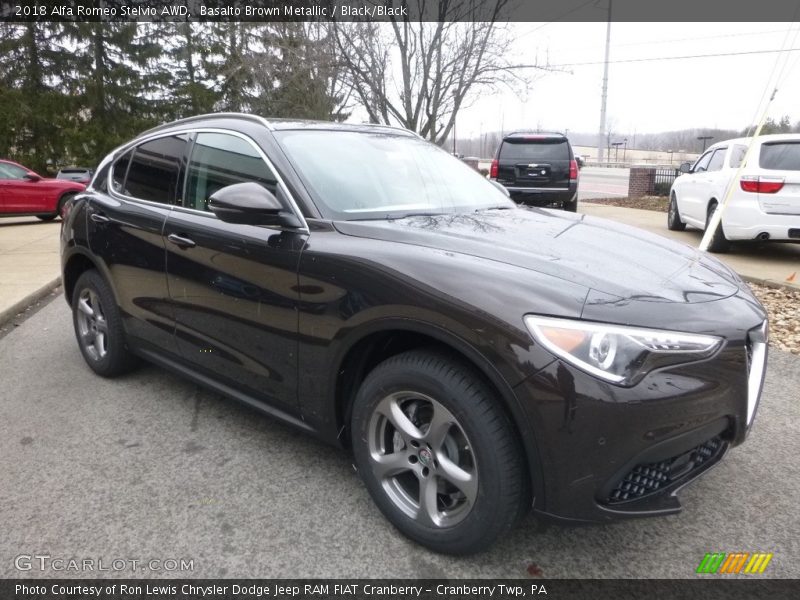 Basalto Brown Metallic / Black/Black 2018 Alfa Romeo Stelvio AWD