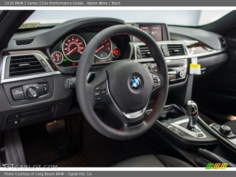 Alpine White / Black 2018 BMW 3 Series 330e iPerformance Sedan