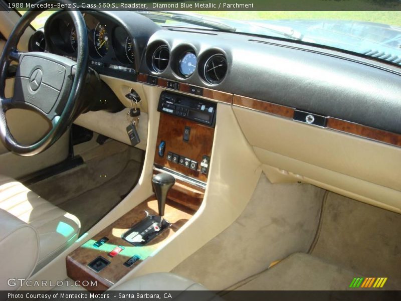 Diamond Blue Metallic / Parchment 1988 Mercedes-Benz SL Class 560 SL Roadster