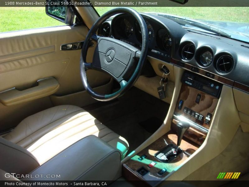 Diamond Blue Metallic / Parchment 1988 Mercedes-Benz SL Class 560 SL Roadster