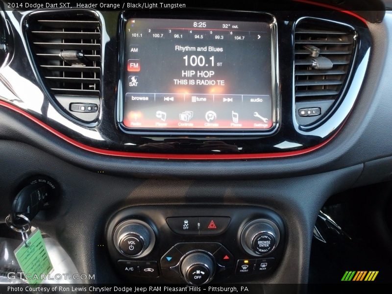 Header Orange / Black/Light Tungsten 2014 Dodge Dart SXT