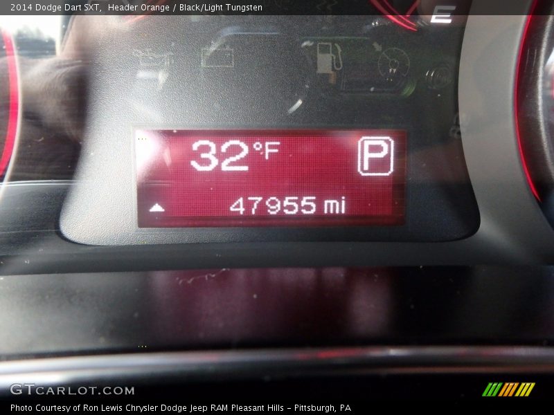 Header Orange / Black/Light Tungsten 2014 Dodge Dart SXT