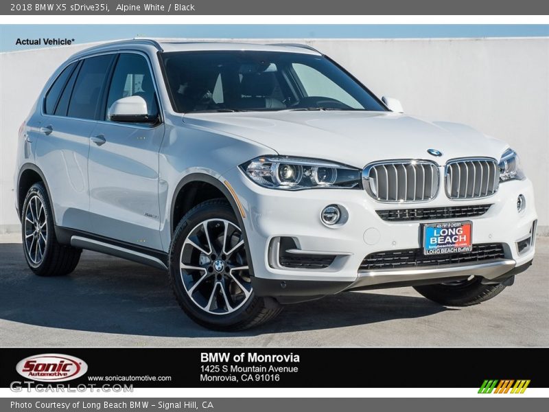 Alpine White / Black 2018 BMW X5 sDrive35i