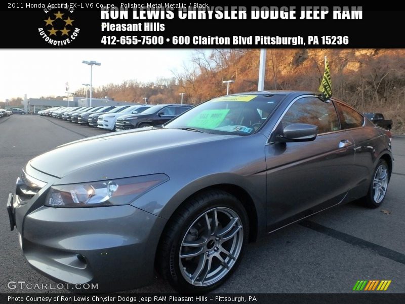 Polished Metal Metallic / Black 2011 Honda Accord EX-L V6 Coupe