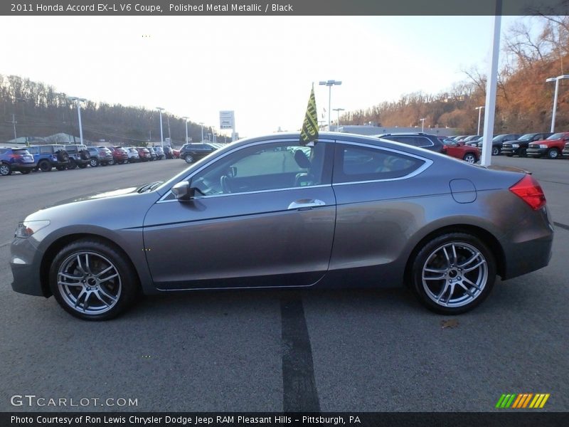 Polished Metal Metallic / Black 2011 Honda Accord EX-L V6 Coupe