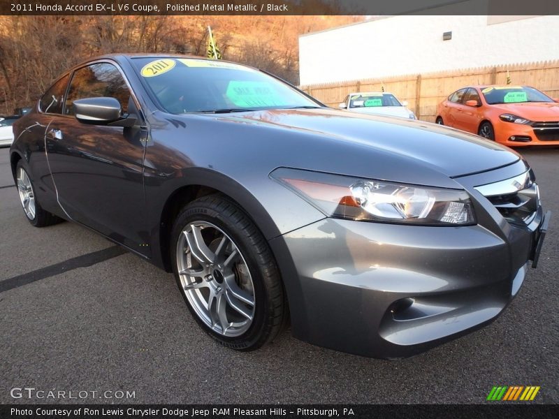 Polished Metal Metallic / Black 2011 Honda Accord EX-L V6 Coupe