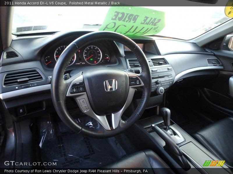 Polished Metal Metallic / Black 2011 Honda Accord EX-L V6 Coupe