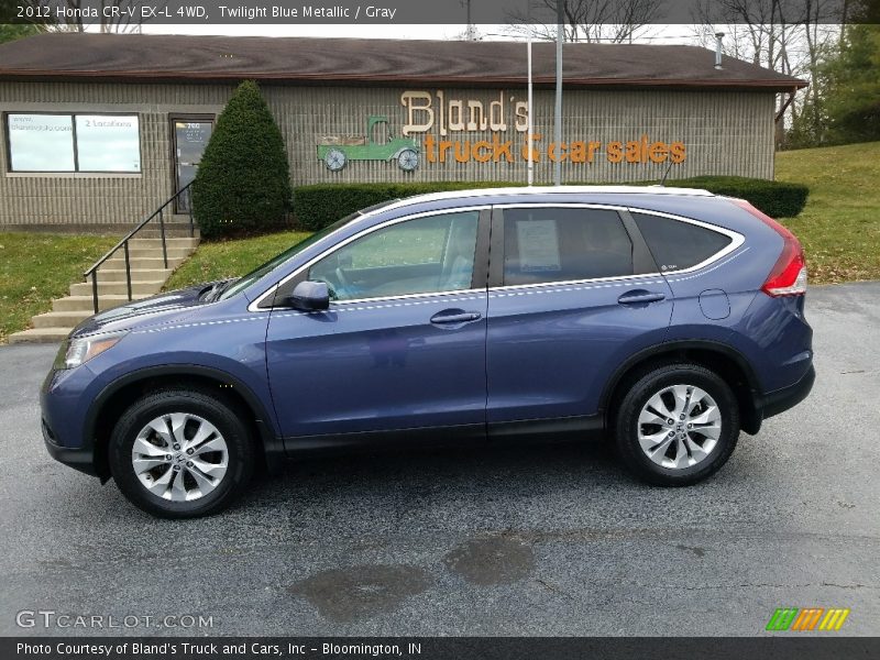 Twilight Blue Metallic / Gray 2012 Honda CR-V EX-L 4WD