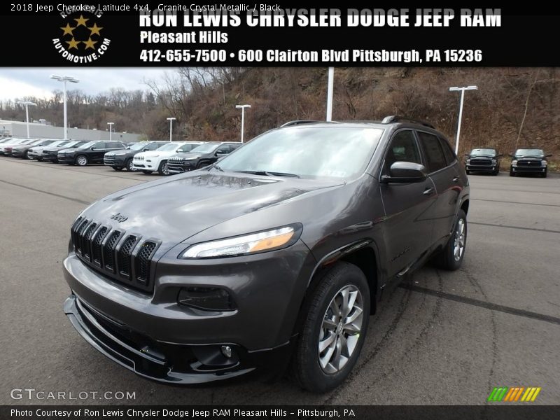 Granite Crystal Metallic / Black 2018 Jeep Cherokee Latitude 4x4