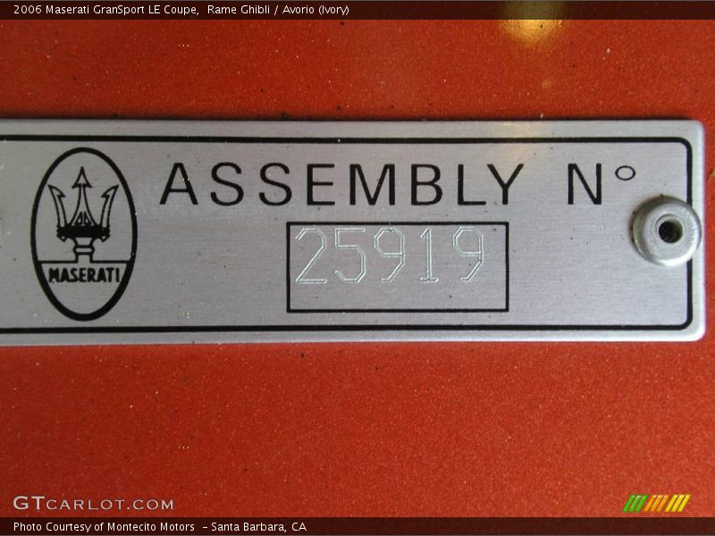 Rame Ghibli / Avorio (Ivory) 2006 Maserati GranSport LE Coupe