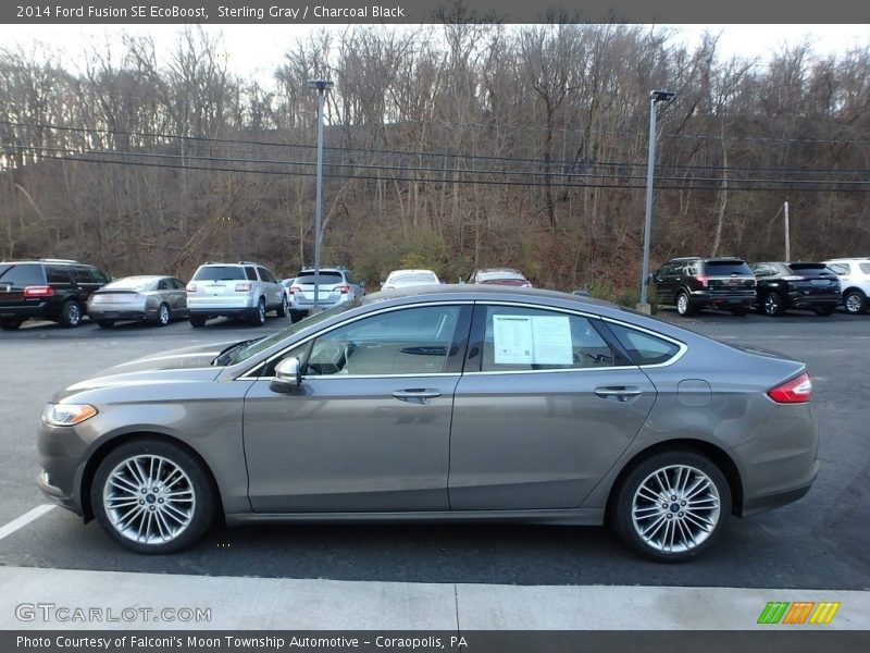 Sterling Gray / Charcoal Black 2014 Ford Fusion SE EcoBoost