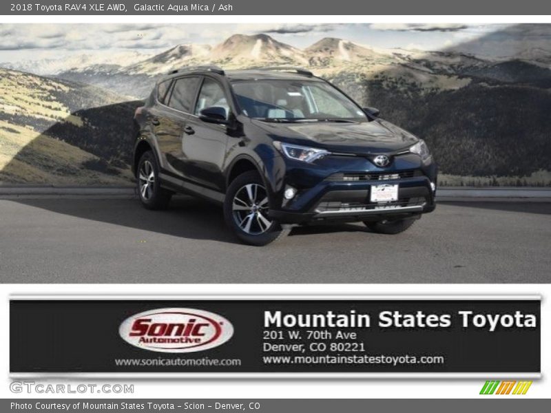 Galactic Aqua Mica / Ash 2018 Toyota RAV4 XLE AWD