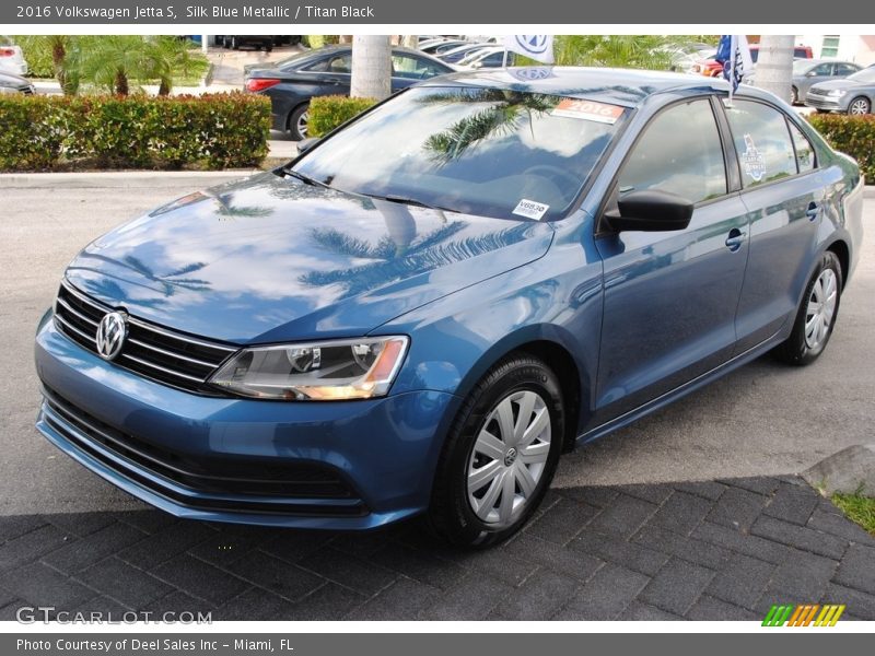 Silk Blue Metallic / Titan Black 2016 Volkswagen Jetta S