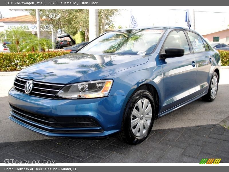 Silk Blue Metallic / Titan Black 2016 Volkswagen Jetta S