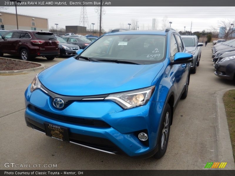 Electric Storm Blue / Ash 2018 Toyota RAV4 XLE AWD Hybrid