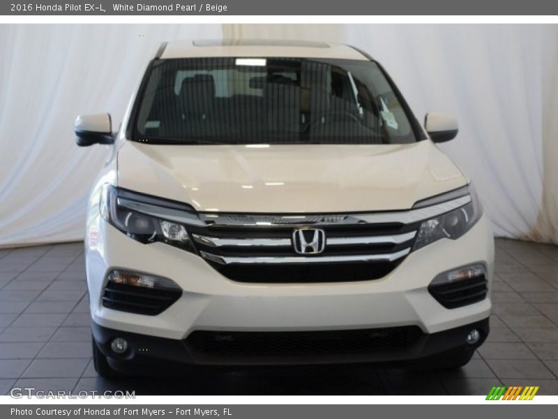White Diamond Pearl / Beige 2016 Honda Pilot EX-L