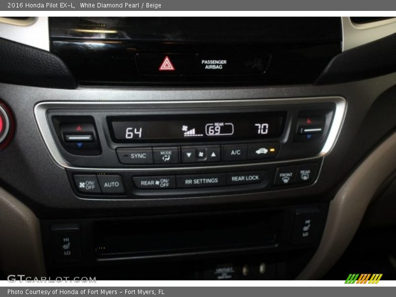 White Diamond Pearl / Beige 2016 Honda Pilot EX-L