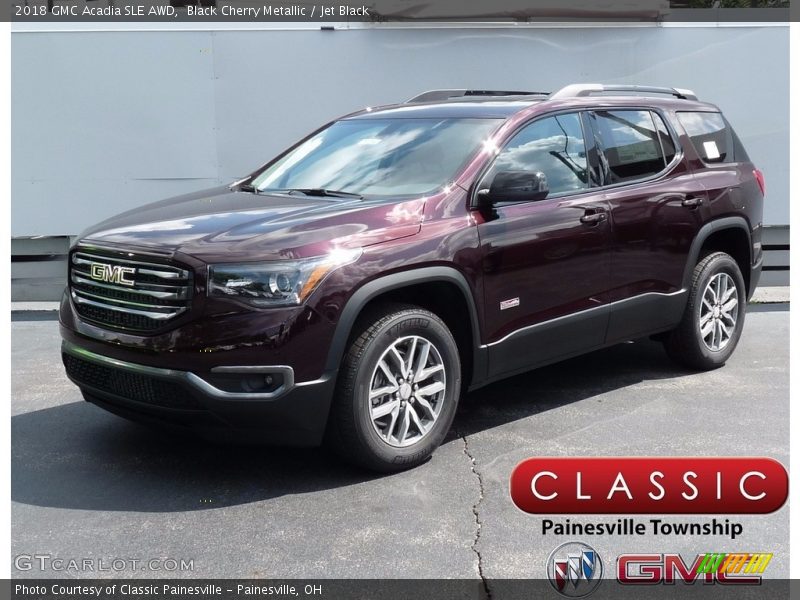 Black Cherry Metallic / Jet Black 2018 GMC Acadia SLE AWD