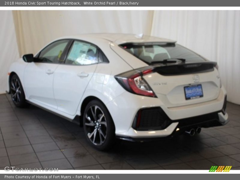 White Orchid Pearl / Black/Ivory 2018 Honda Civic Sport Touring Hatchback