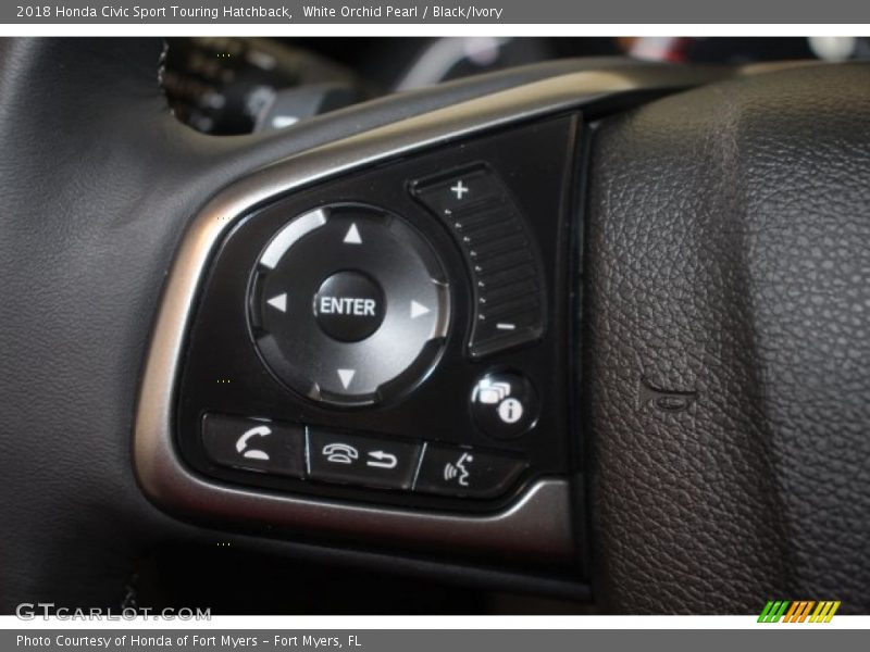 White Orchid Pearl / Black/Ivory 2018 Honda Civic Sport Touring Hatchback