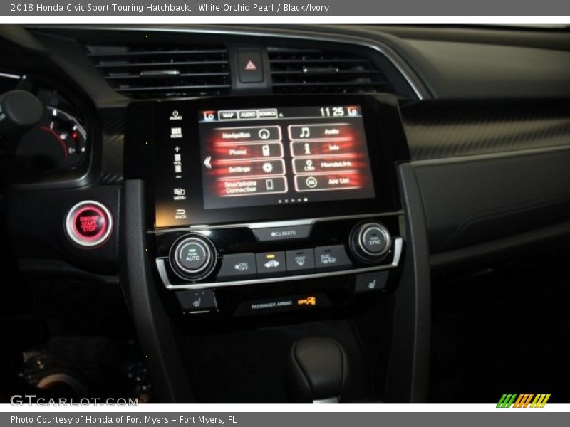 White Orchid Pearl / Black/Ivory 2018 Honda Civic Sport Touring Hatchback