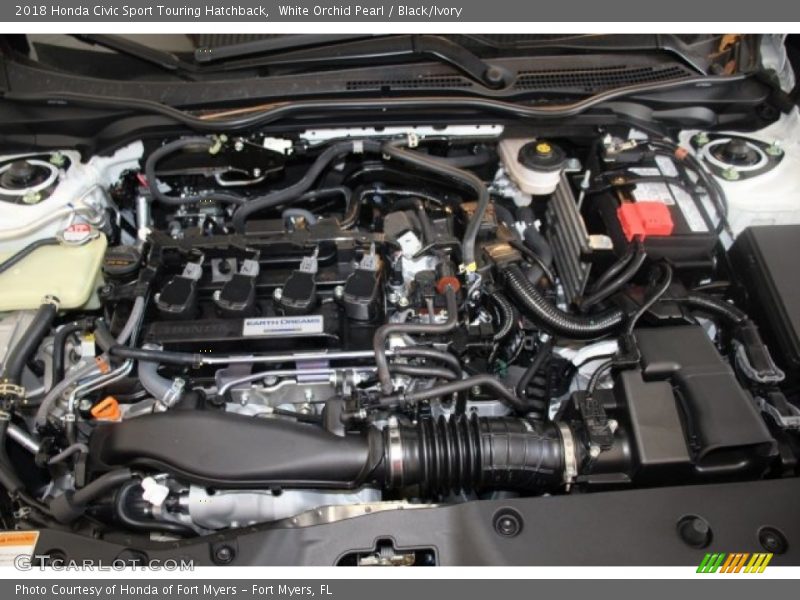 White Orchid Pearl / Black/Ivory 2018 Honda Civic Sport Touring Hatchback