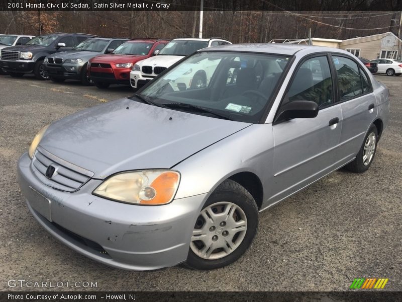 Satin Silver Metallic / Gray 2001 Honda Civic LX Sedan