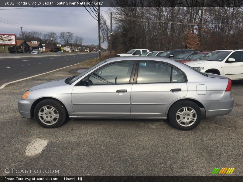 Satin Silver Metallic / Gray 2001 Honda Civic LX Sedan