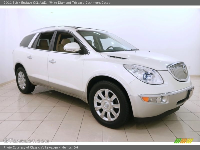 White Diamond Tricoat / Cashmere/Cocoa 2011 Buick Enclave CXL AWD