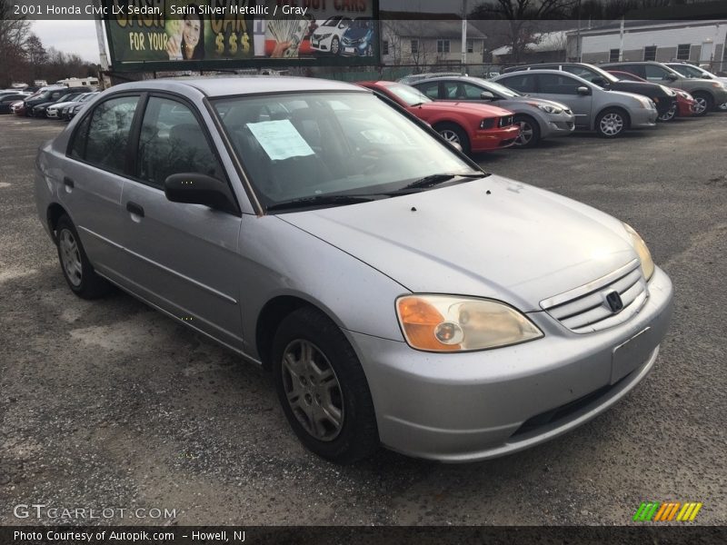 Satin Silver Metallic / Gray 2001 Honda Civic LX Sedan