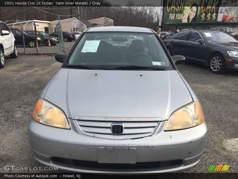 Satin Silver Metallic / Gray 2001 Honda Civic LX Sedan